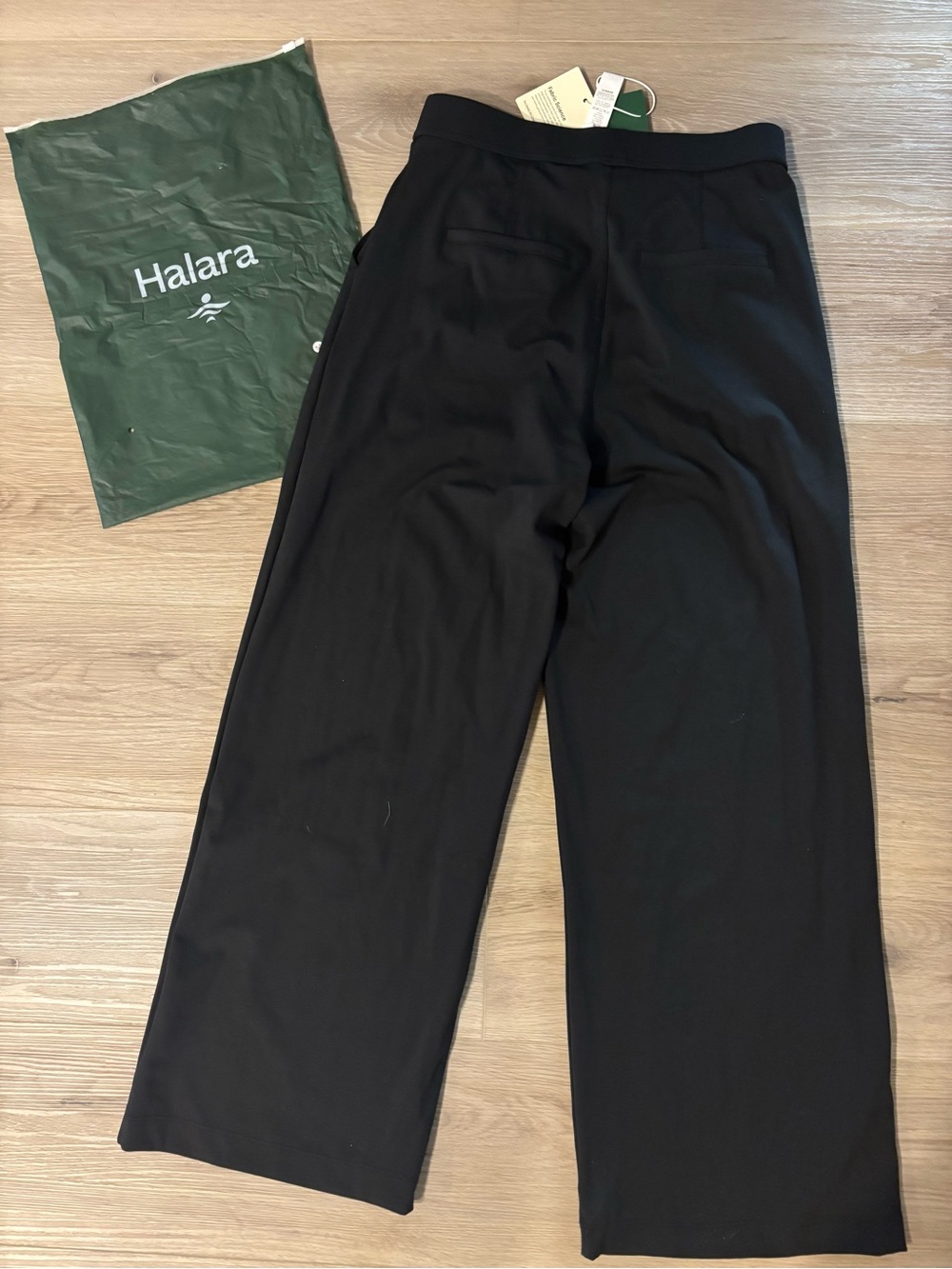 HALARA Work Pants Black High-Rise Wide Leg Trousers MSRP $50 - Picture 2 of 3